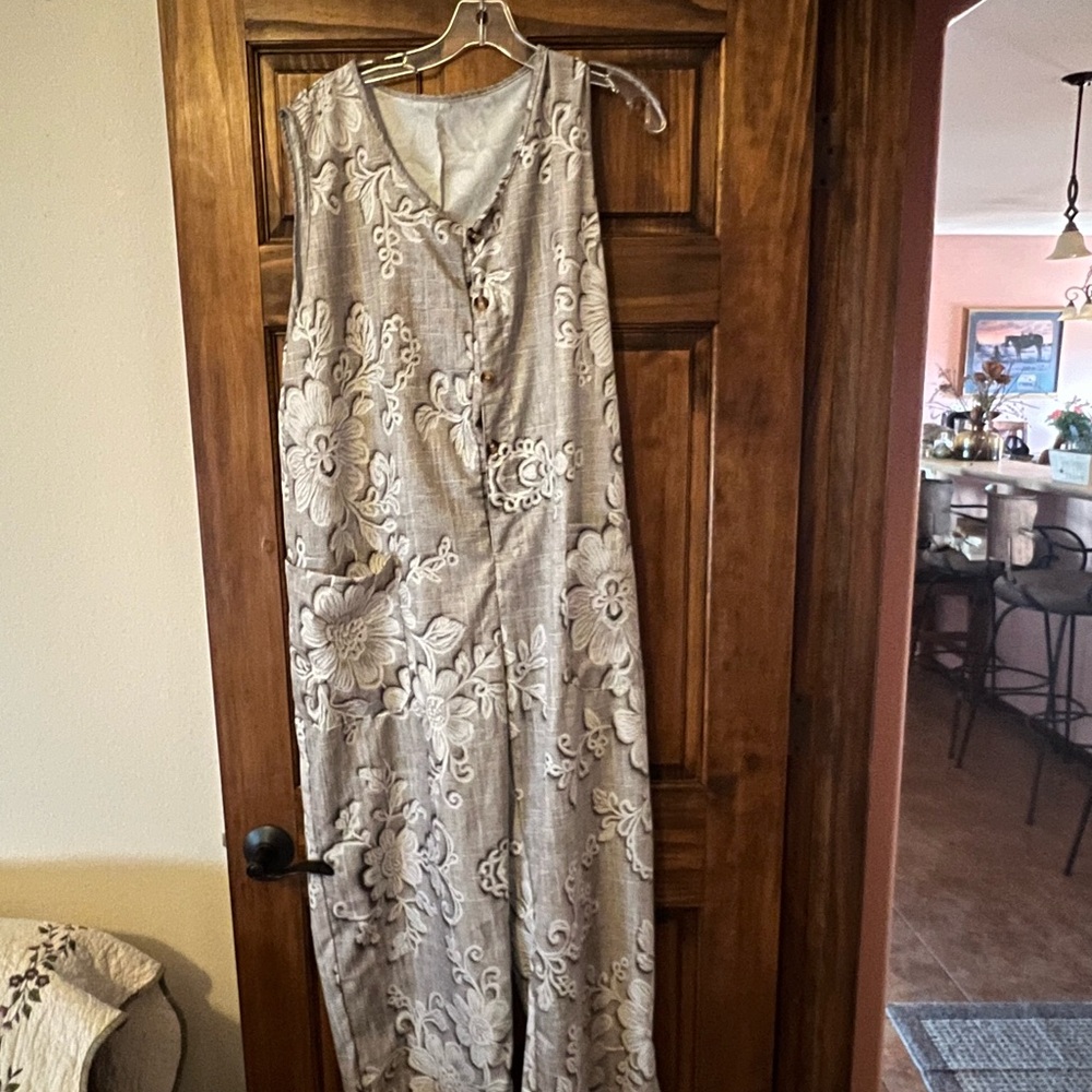 Floral Gray Jumpsuit